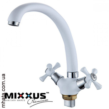 Змішувач для кухні вухо MIXXUS Omega White (білий) (Chr-273), Польща