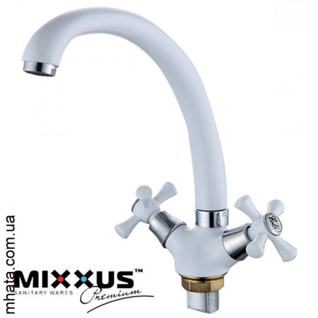 Змішувач для кухні вухо MIXXUS Omega White (білий) (Chr-273), Польща
