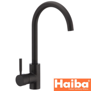 Змішувач для кухні Вухо HAIBA HANS BLACK-011 (чорний)