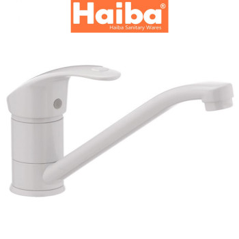 Змішувач для кухні ялинка на шпильці HAIBA MARS WHITE-004 25см (білий)