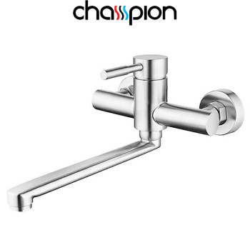Змішувач для кухні від стіни Champion Sus-005, (нержавіюча сталь)