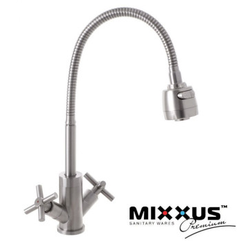 Змішувач для кухні Вухо рефлекторний MIXXUS DVE (Chr-011R), Польща (нержавіюча сталь)