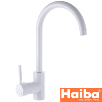 Змішувач для кухні Вухо HAIBA HANS WHITE-011 (білий)
