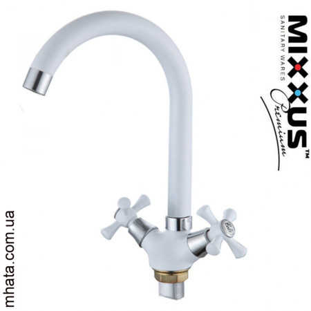Змішувач для кухні вухо MIXXUS Omega White (білий) (Chr-275), Польща