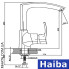 Змішувач для кухні Вухо HAIBA FOCUS (Chr-018)