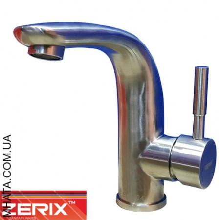 Змішувач для умивальника Zerix LR71205 (нержавіюча сталь)
