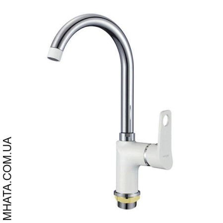 Змішувач для кухні Вухо на гайці Mixxus Dallas White(Chr-014)