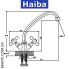 Змішувач для кухні вухо на гайці HAIBA DOMINOX (Chr-271)