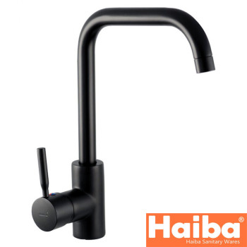 Змішувач для кухні Вухо HAIBA HANS Chr-011 G Black (чорний)