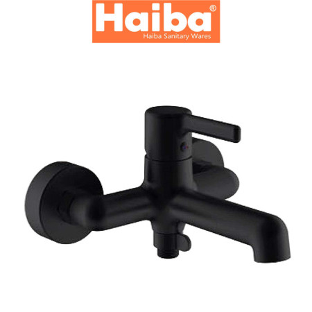 Змішувач для ванни короткий ніс HAIBA MARKUS Black Chr-009 (євро)