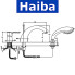 Змішувач ванна врізна HAIBA Alex 3 отвори (Chr-022)