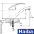 Змішувач для умивальника ялинка на шпильці HAIBA MARS MC-004 15cm (молочний коктейль)