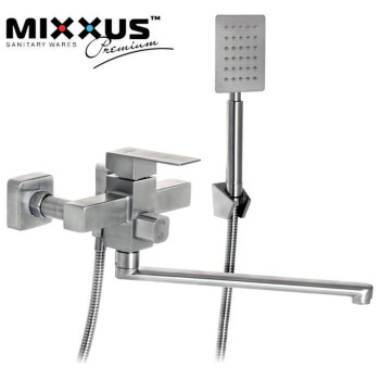 Змішувач для ванни довгий ніс MIXXUS Kub EURO (Chr-006), Польща (нержавіюча сталь)