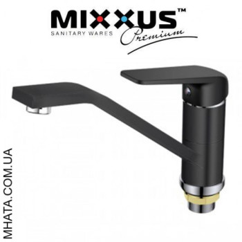 Змішувач для кухні ялинка на гайці 25см Mixxus Oregon Black (Chr-555)
