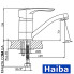 Змішувач для умивальника ялинка на шпильці HAIBA HANSBERG COFFEE-004 15cm (кава)