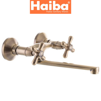 Змішувач для кухні від стіни HAIBA DOMINOX Бронза (Chr-361)