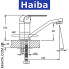 Змішувач для умивальника ялинка на шпильці HAIBA DARIO (Chr-004) 15cm