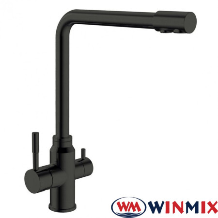 Змішувач для кухні Вухо під осмос чорний WINMIX Sus Black 021 (Chr-021), Польща (нержавіюча сталь)