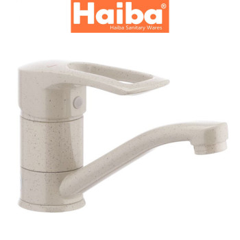 Змішувач для умивальника ялинка на шпильці HAIBA HANSBERG MC-004 15cm (молочний коктейль)