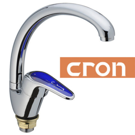 Змішувач для кухні Вухо на гайці Cron Magic Blue (Chr-777)