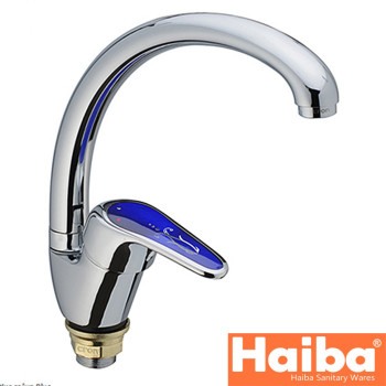 Змішувач для кухні Вухо на гайці HAIBA MAGIC Chr-777 BLUE (nut)