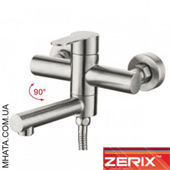 Змішувач для ванни короткий ніс ZERIX LR73103 Euro (нержавіюча сталь)