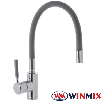 Змішувач для кухні Ухо WINMIX Premiun RIO GRAY рефлекторний сірий гусак (Chr-011), Польща (латунь)