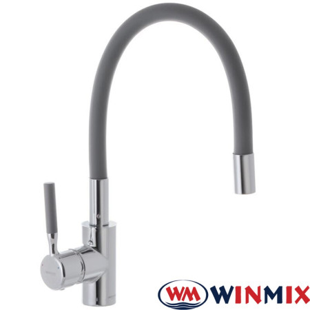 Змішувач для кухні Ухо WINMIX Premiun RIO GRAY рефлекторний сірий гусак (Chr-011), Польща (латунь)