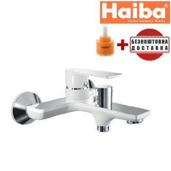 Смеситель для ванны HAIBA ALEX WHITE-CHROME EURO (Chr-009)