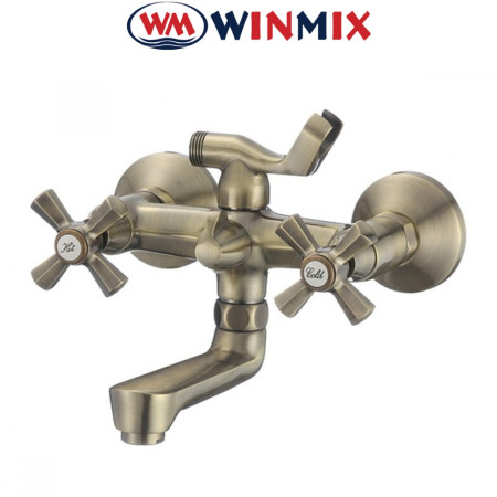 Змішувач для ванни короткий ніс WINMIX Premium Retro Bronze Euro (Chr-142)
