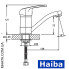 Змішувач умивальник ялинка на гайці HAIBA MAGIC RED (Chr-555) 15cm