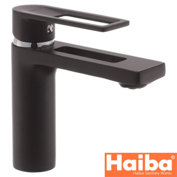 Змішувач для умивальника HAIBA Foster Black (Chr-001)