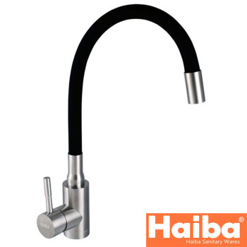 Змішувач для кухні Вухо HAIBA Sus 011 Black (чорний) рефлекторний вилив з нержавіючої сталі