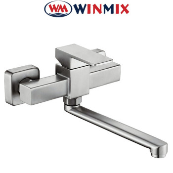 Змішувач для кухні від стіни WINMIX KUB 005, Польща (нержавіюча сталь)