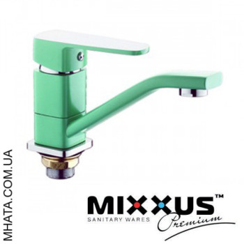 Змішувач для умивальника ялинка на гайці 15см MIXXUS Missouri Green (Chr-555)