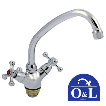 Змішувач для умивальника на гайці O&L SMES Euro Product (Chr-271)