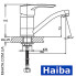 Змішувач для умивальника ялинка на гайці HAIBA HANSBERG (Chr-555) 15cm +
