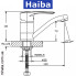 Змішувач для умивальника ялинка на гайці HAIBA Germes (Chr-555) 15cm