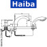 Змішувач ванна врізна HAIBA HANSBERG 3 отвори (Chr-022)