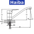 Змішувач для кухні ялинка на шпильці 25см HAIBA ZEON (Chr-004)