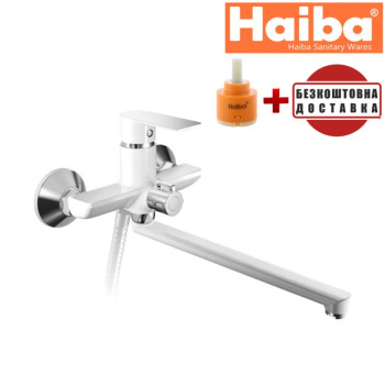 Смеситель для ванны HAIBA ALEX  WHITE-CHROME EURO (Chr-006)