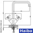 Змішувач для кухні Вухо HAIBA SENTOSA J (Chr-011)