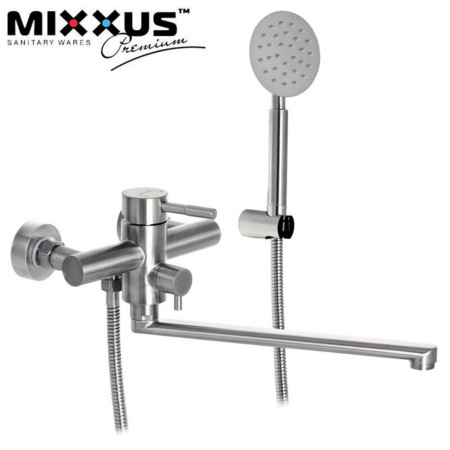 Змішувач для ванни довгий ніс MIXXUS Sus-006 EURO, Польща (нержавіюча сталь) +