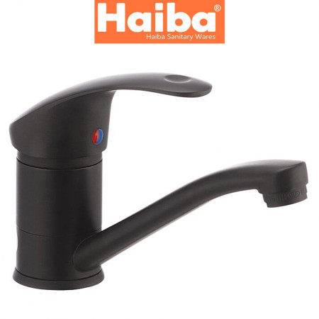 Змішувач для умивальника ялинка на шпильці HAIBA MARS BLACK-004 15cm (чорний)