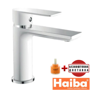 Смеситель для умывальника HAIBA ALEX WHITE-CHROME (Chr-001)