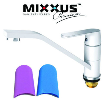 Змішувач для кухні ялинка на гайці 25см MIXXUS Premium Tiger White (білий) (Chr-555), Польща