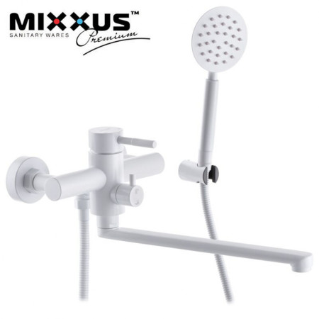 Змішувач для ванни довгий ніс MIXXUS Sus White EURO (Chr-006), Польща (нержавіюча сталь)