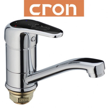 Змішувач для умивальника ялинка на гайці 15см CRON Magic Black (Chr-555)