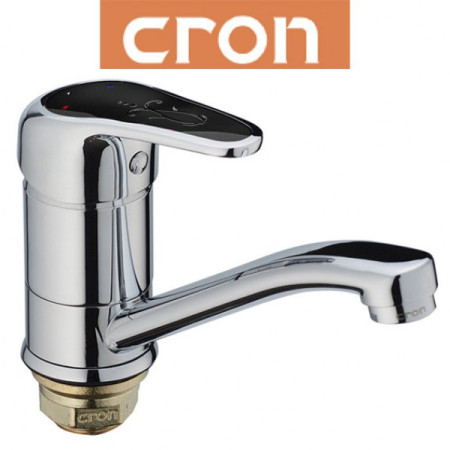 Змішувач для умивальника ялинка на гайці 15см CRON Magic Black (Chr-555)