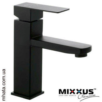 Змішувач для умивальника MIXXUS KUB Black з нерж. сталі (Chr-001), Польща